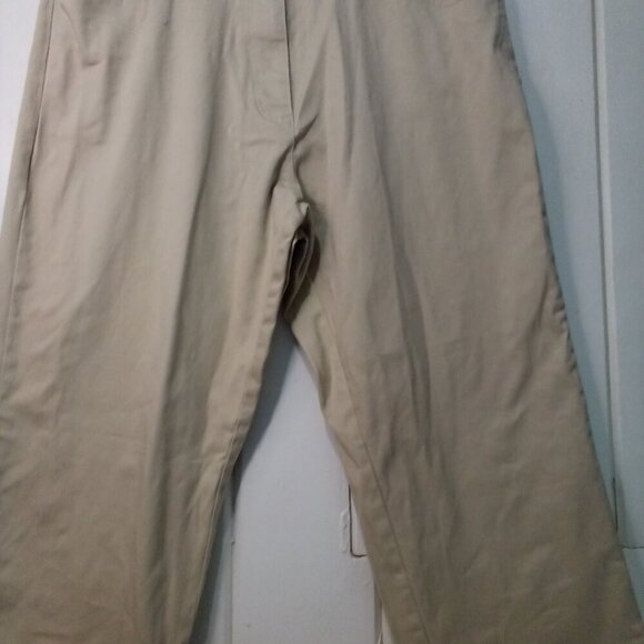 Bit & Bridle Capri Pants Women 10 High Waist Cowboy Boot Trim Tan Khaki - Picture 8 of 15